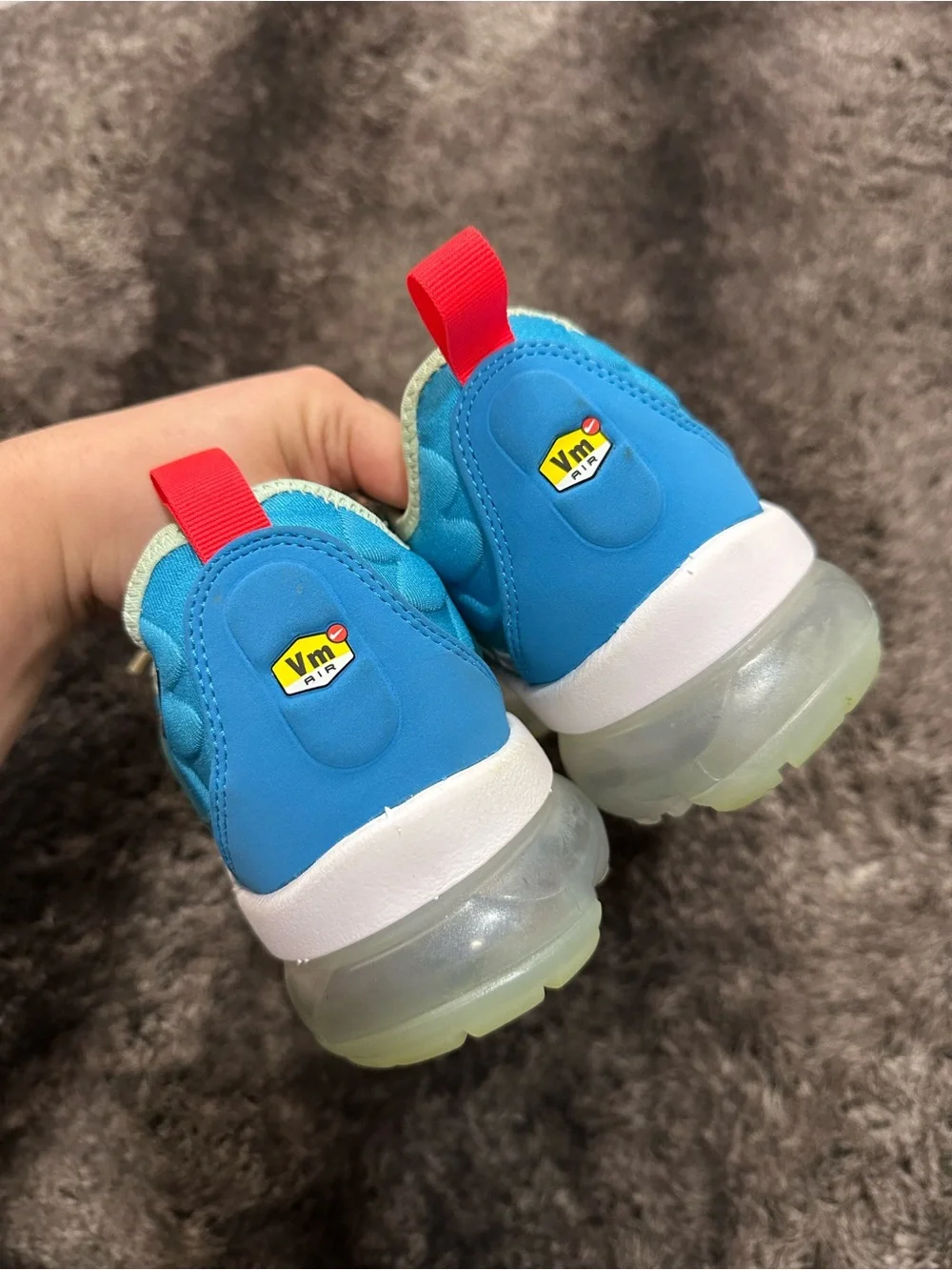 Nike Mint Foam Laser Blue Yellow Air Vapormax Plus Sneaker Sz 8.5 Streetwear